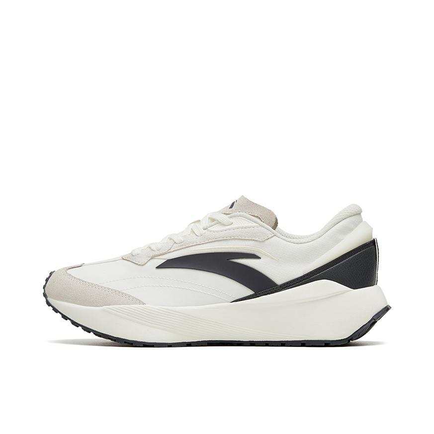 Anta Life Collection Fabric Cushioning Slip Resistant Abrasion Resistant Low top Sports Casual Shoes Unisex White Gray