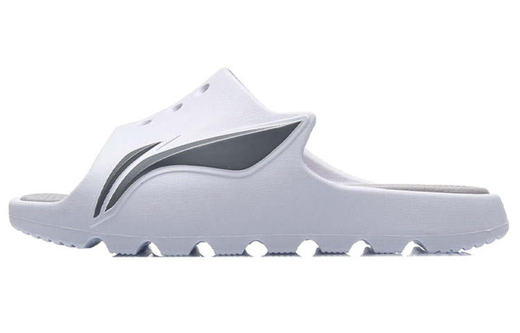 Li-Ning Li Ning Rubber Sole Quiet Slide Slippers Men's White