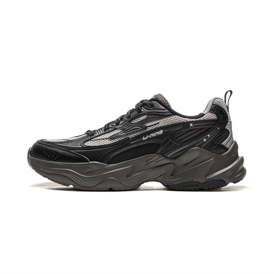 Li-Ning Li Ning Meteor Cushioning Slip Resistant Abrasion Resistant Support Rebound Low top Casual Shoes Men's Black