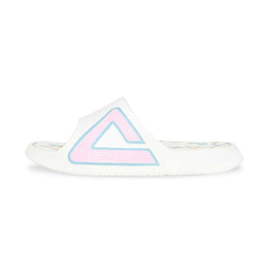 PEAK Tai Ji1.0 Odor Resistant Abrasion Resistant Slide Slippers Men's White Pink Purple