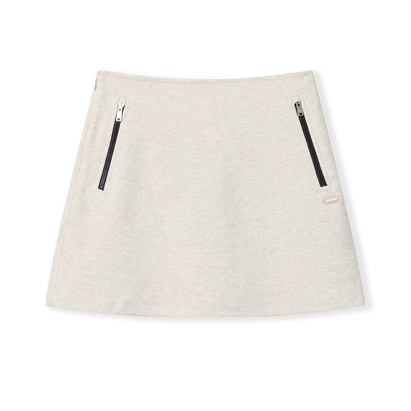 FILA MILANO Casual Short Skirts Women's Yellow Khaki Heather Gray