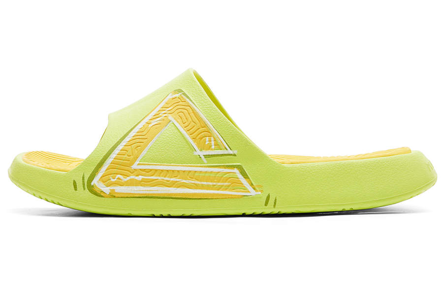 PEAK Taichi National Innovation Slip Resistant Abrasion Resistant Sports Slippers Men's Grass Green Mustard Yellow