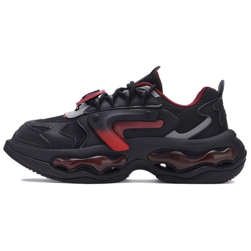 FILA FUSION Nebula VDAY Cushioning, Wear Resistant Low top Casual Shoes Men's Black Red
