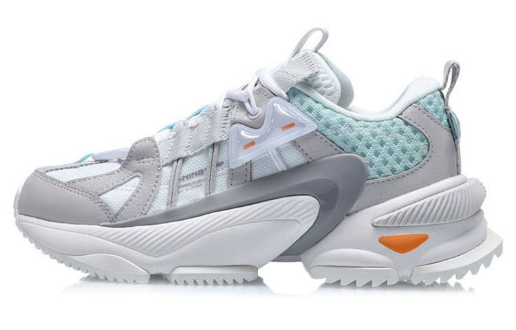 Li-Ning Li Ning Nebula M1 Textile, Synthetic Leather Cushioning Low top Sports Casual Shoes Women's White Gray
