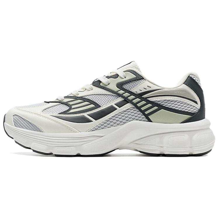 XTEP Abrasion Resistant Coverage Breathable Low top Casual Shoes Men's Gray White Green