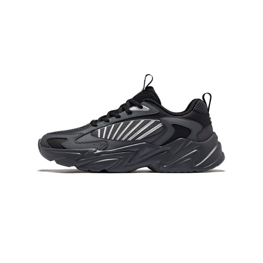 Erke Seeking Light Abrasion Resistant Lightweight Low top Casual Shoes Men's Carbon Gray Black