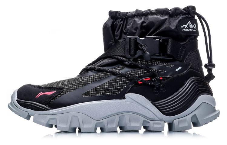 Li-Ning Li Ning Aurora Mountain Travel Slip Resistant, Abrasion Resistant, Thermal Coverage High top Casual Shoes Men's Black