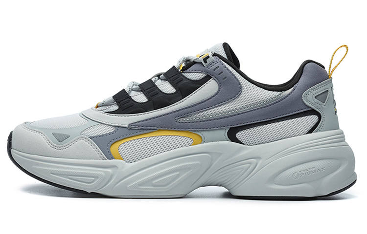 FILA Cube Textile, Synthetic Leather Low top Casual Shoes Men's Lunar Rock Gray