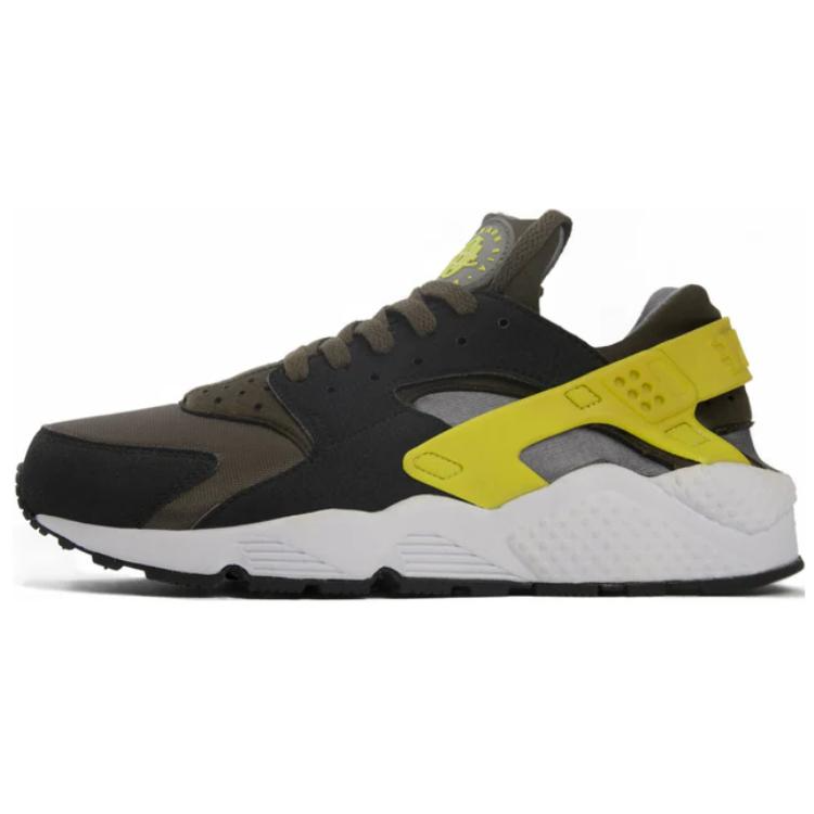 Nike Nike Air Huarache Slip Resistant Abrasion Resistant Low top Casual Shoes Unisex Black Yellow