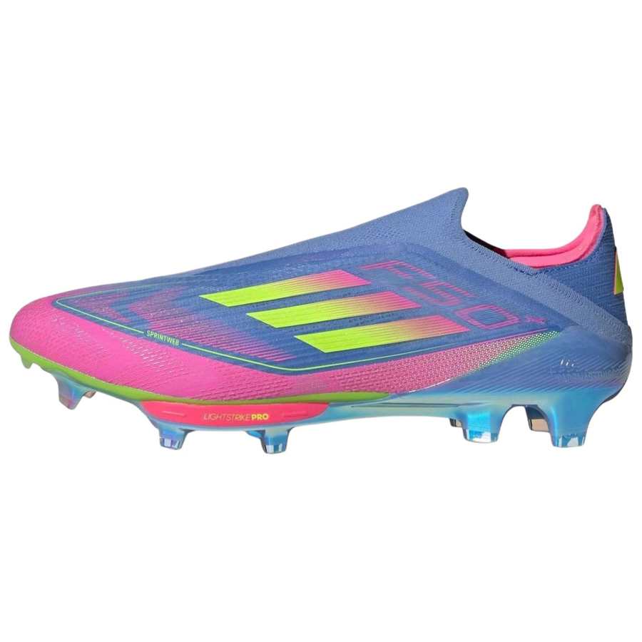 Adidas Adidas F50+ FG Firm Ground Artificial Turf Slip Resistant Abrasion Resistant Soccer Shoes Men's Blue Pink