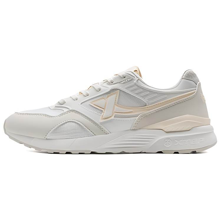 XTEP Abrasion Resistant Coverage Low top Casual Shoes Unisex White Beige