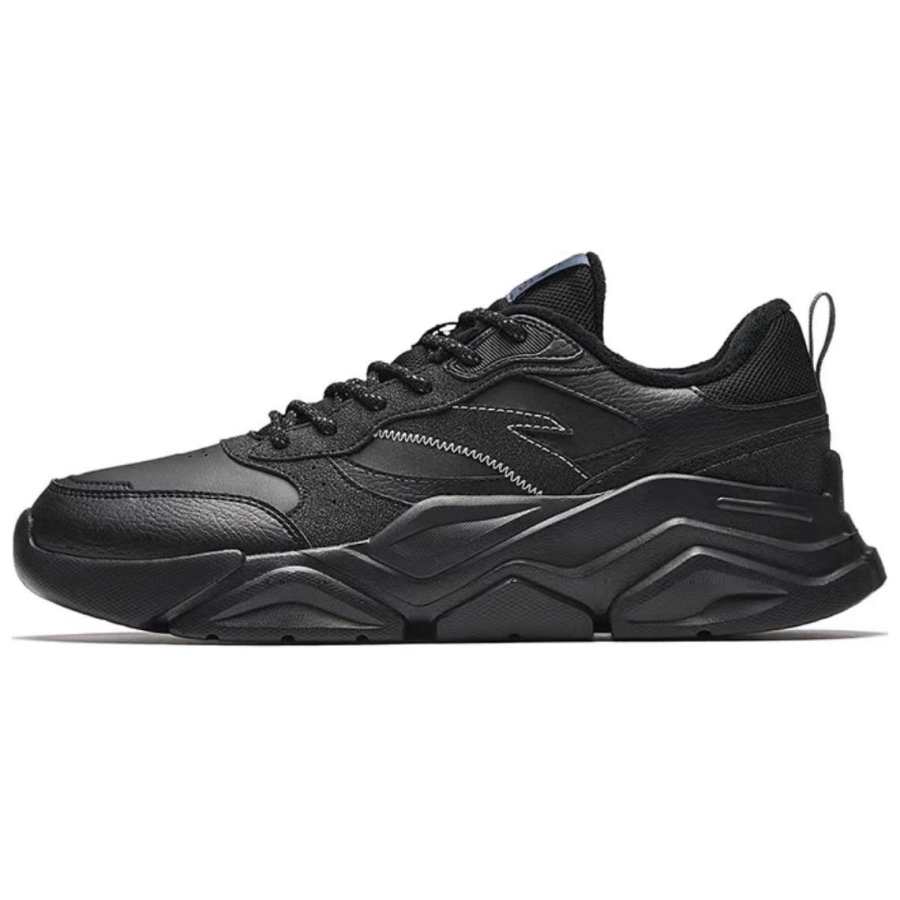 Anta Starry Night Comfortable Fleece Lined Abrasion Resistant Lightweight Thermal Low top Casual Shoes Men's Black