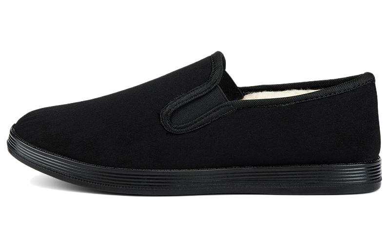 Warrior Thickened And Fleece Lined, Thermal Lining, Soft And Comfortable Low top Casual Shoes Men's All Black