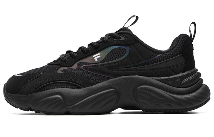 FILA FUSION Conch Shoes Synthetic Leather Low top Casual Shoes Women's Black Silver