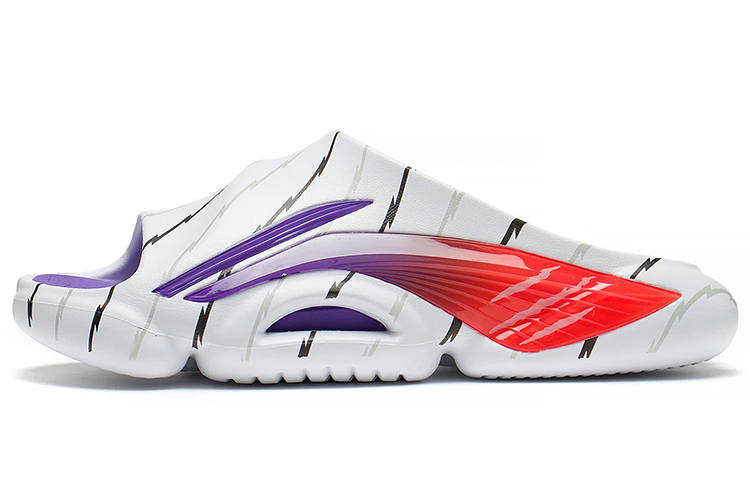 Li-Ning Li Ning Speed 8 Quiet Slide Slippers Men's White Purple Red