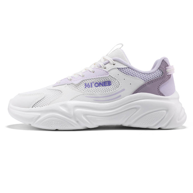 361° Cushioning Slip Resistant Lightweight Low top Casual Shoes Women's White Purple