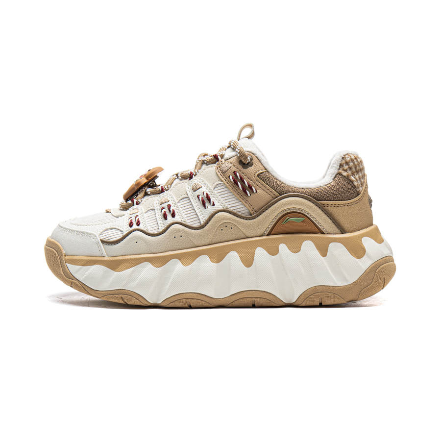 Li-Ning Li Ning Cookie Shoe Slip Resistant, Abrasion Resistant, Breathable, Lightweight, Thermal Low top Casual Shoes Women's