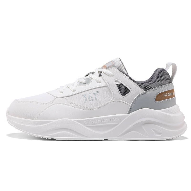 361° Slip Resistant Abrasion Resistant Low top Casual Shoes Men's White Gray
