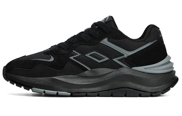 LOTTO Galvatron Tiger Cushioning Slip Resistant Abrasion Resistant Low top Casual Shoes Men's Obsidian Black