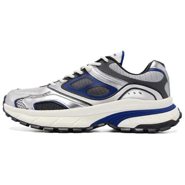 QIAODAN Cushioning Abrasion Resistant Cushioning, Wear Resistant Low top Casual Shoes Men's Silver Blue