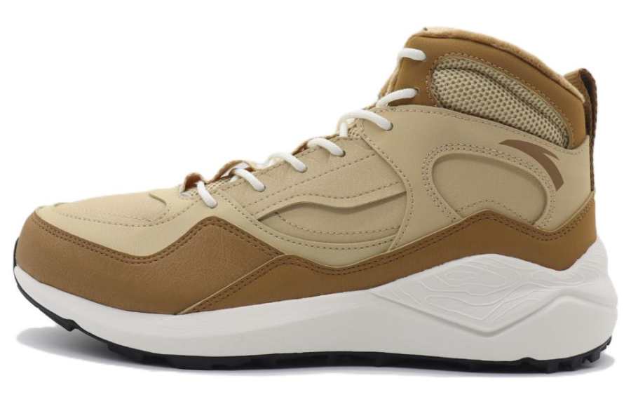Anta Foundation Stone Fleece lined Slip Resistant, Abrasion Resistant, Thermal High top Sports Casual Shoes Brown