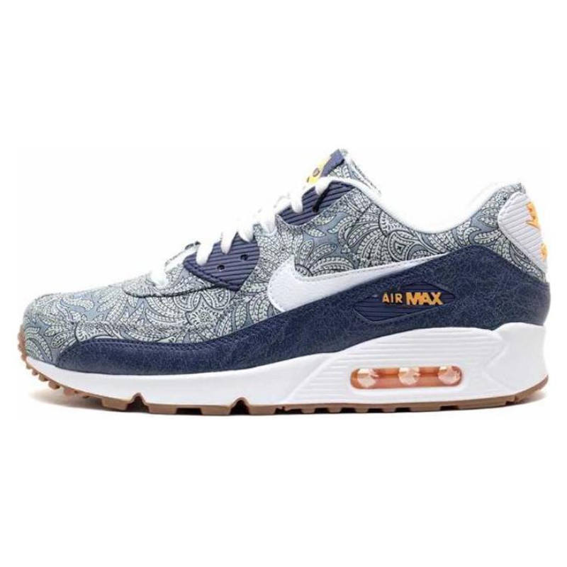 Nike Nike Air Max 90 Cushioning Abrasion Resistant Cushioning, Wear Resistant Low top Casual Shoes Women's Blue