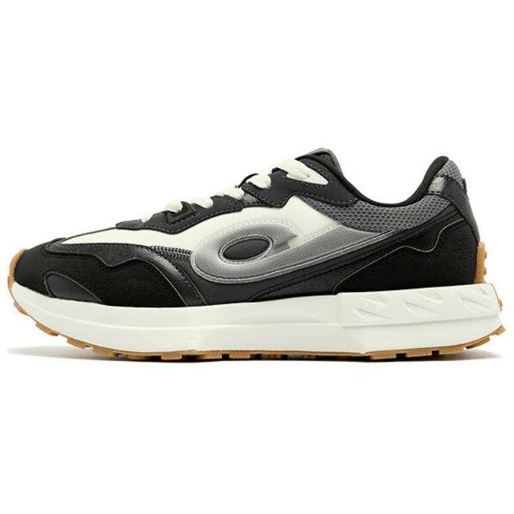 QIAODAN Slip Resistant Abrasion Resistant Low top Casual Shoes Men's Black Gray White