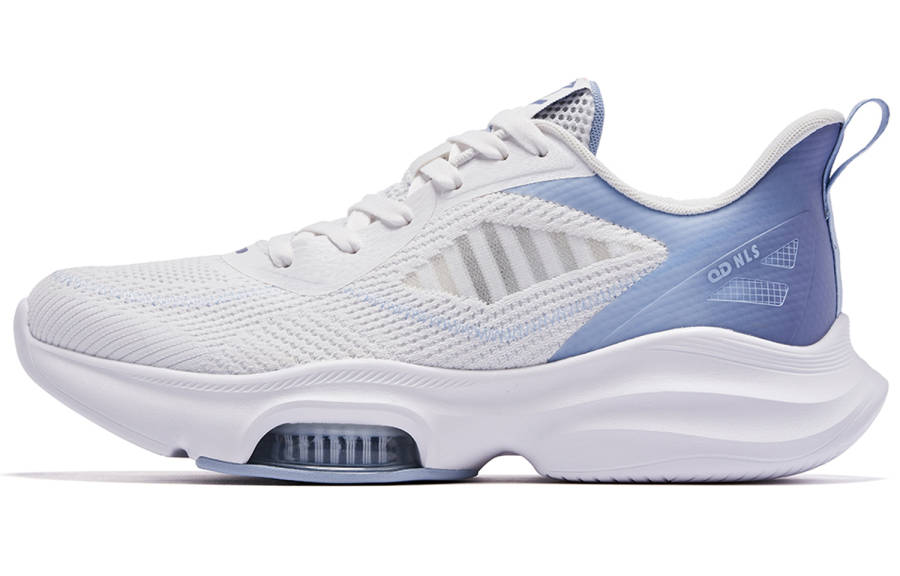 QIAODAN Slip Resistant, Abrasion Resistant, Breathable Low top Sports Casual Shoes Men's White Blue