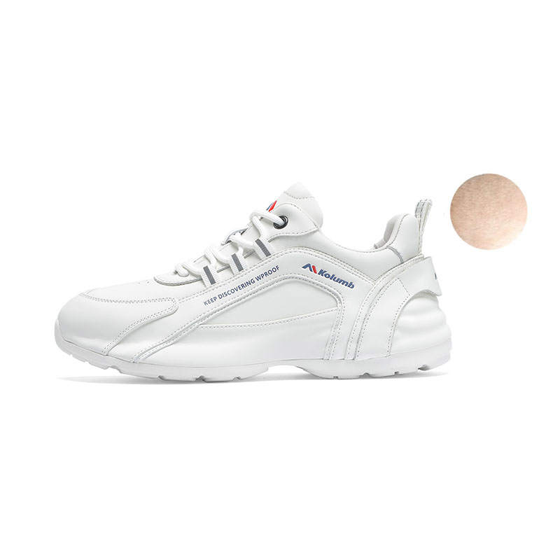 KOLUMB Sports Fleece Lined Slip Resistant Abrasion Resistant Low top Outdoor Shoes Women's White