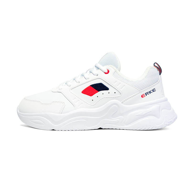 Erke Fleece Lined Comfortable Fashion Slip Resistant Abrasion Resistant Low top Casual Shoes Women's White