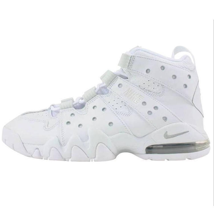 Nike Nike Air Max 2 Cushioning, Wear Resistant Mid top Casual Shoes Unisex White Silver