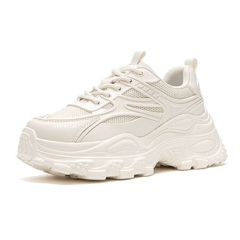 WARRIOR Warrior Synthetic Leather Height Increasing Abrasion Resistant Lightweight Slip Resistant Low top Chunky Sneakers