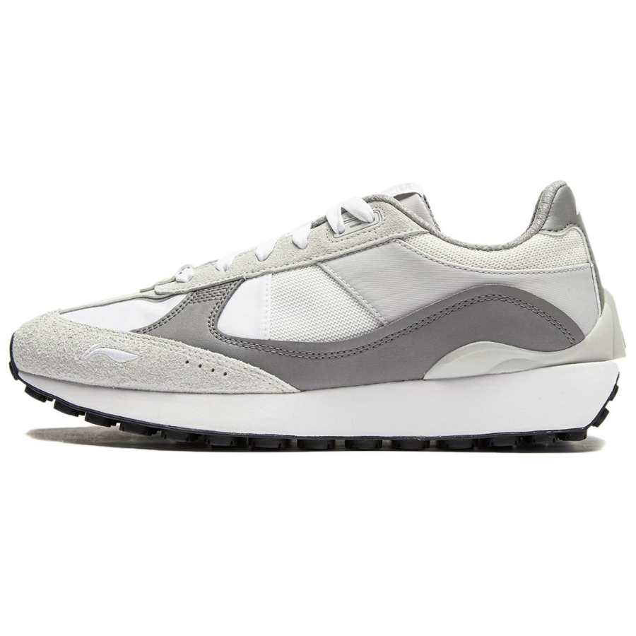 Li-Ning Li Ning Sports Life Collection 70s Heritage Cushioning Slip Resistant Low top Casual Shoes Men's White Gray