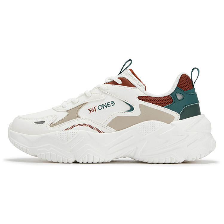 361° Croissant Cushioning Abrasion Resistant Cushioning, Wear Resistant Low top Casual Shoes Women's White Red