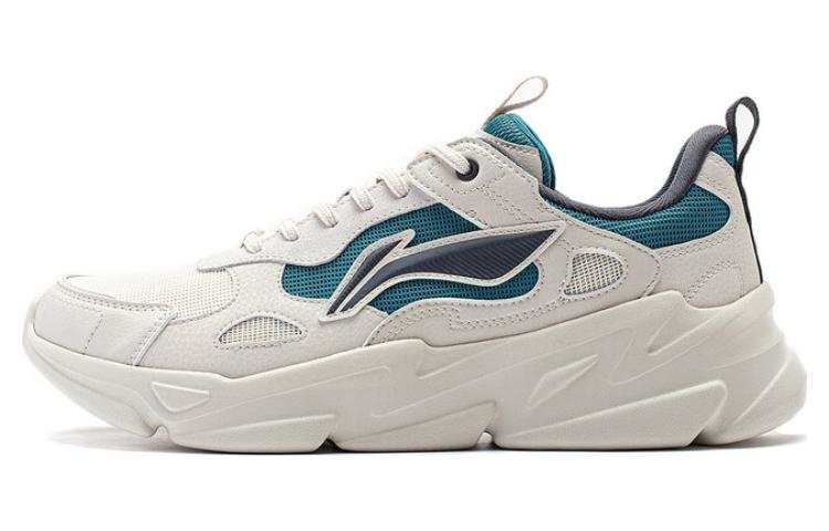 Li-Ning Li Ning Firefly Cushioning Slip Resistant Abrasion Resistant Low top Casual Shoes Men's White Blue