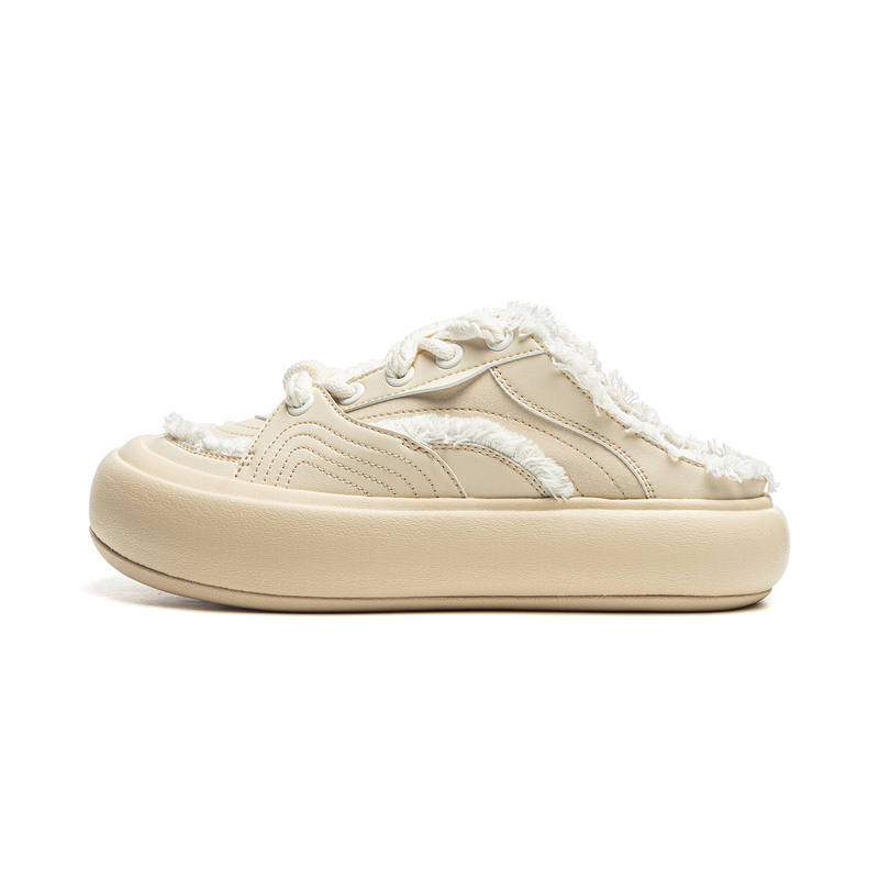 Li-Ning Li Ning Slip Resistant Abrasion Resistant Low top Casual Shoes Women's Milk Tea Yellow