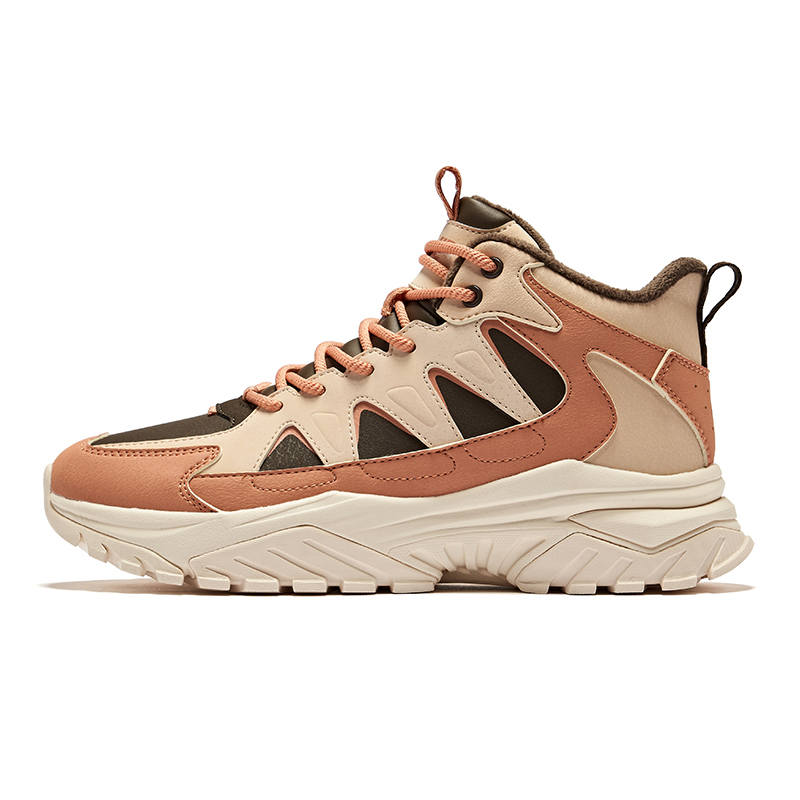 Erke Fiery Wild 2 Slip Resistant Thermal High top Casual Shoes Women's Dark Sandalwood Coral Orange