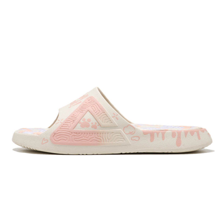 PEAK Tai Ji1.0 Quiet Slip Resistant Abrasion Resistant Slide Slippers Unisex Beige Pink