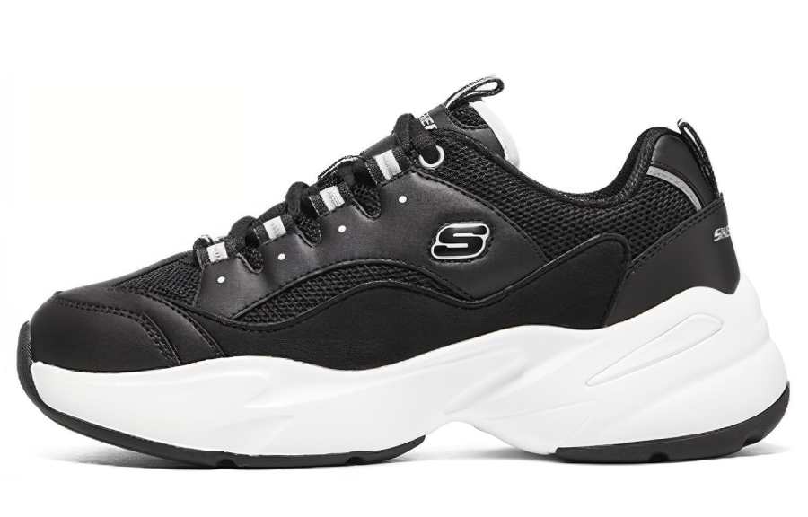 Skechers D'LITES 3.0 Cousin Abrasion Resistant Breathable Low top Casual Shoes Women's Black White