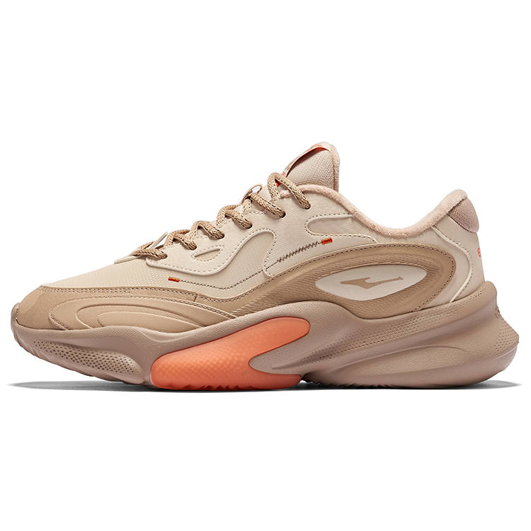 Erke Xiaoguang Abrasion Resistant Thermal Low top Casual Shoes Men's Birch Wood Milk Tea Brown