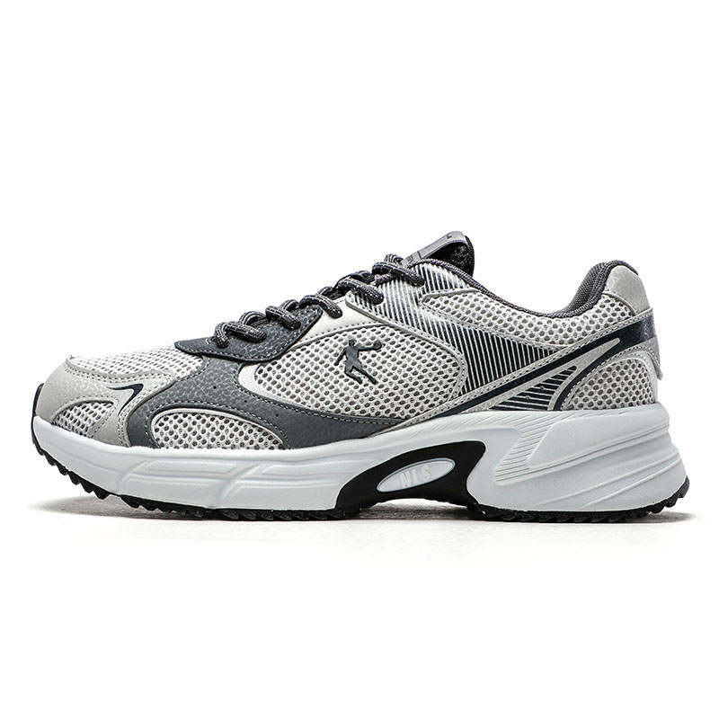 QIAODAN Quality Drying Slip Resistant Abrasion Resistant Low top Casual Shoes Men's Gray Silver