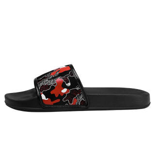 PAIBLOKS Abrasion Resistant Quick Dry Slide Slippers Men's Black Red