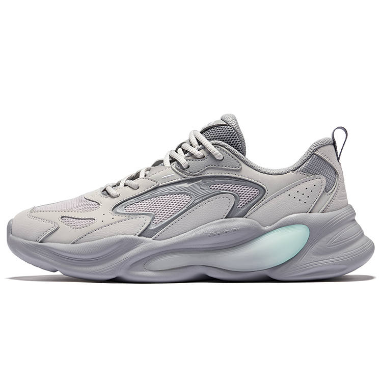 Erke Slip Resistant Abrasion Resistant Low top Casual Shoes Men's Mist Gray Snow Gray