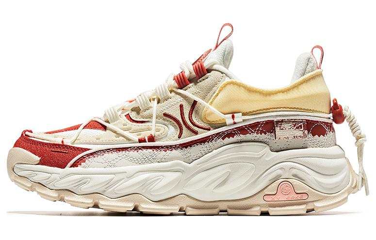 Erke Slip Resistant Abrasion Resistant Slip Resistant Abrasion Resistant Low top Sports Casual Shoes Women's White Red