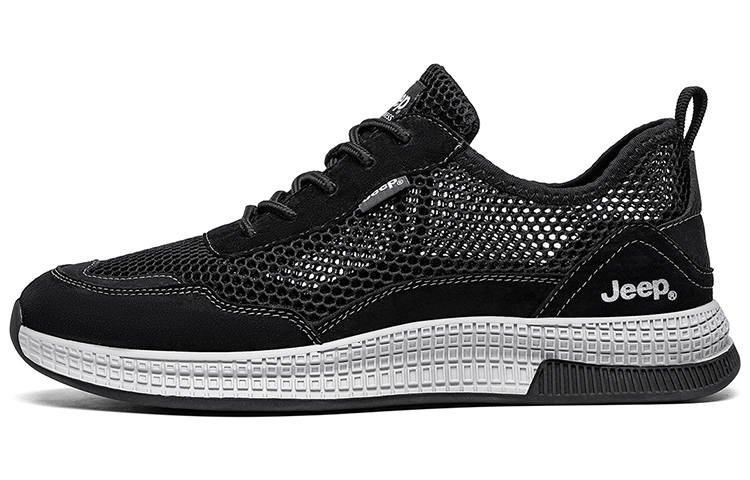 Jeep Mesh Abrasion Resistant Cushioning Low top Casual Shoes Men's Black
