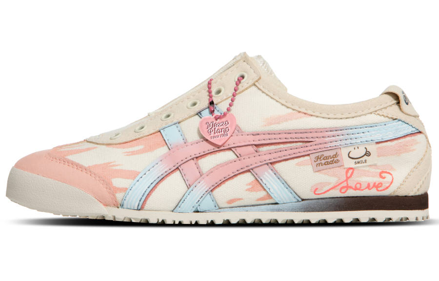 Onitsuka Tiger Mexico 66 Love At First Sight Abrasion Resistant Coverage Low top Casual Shoes Unisex Pink