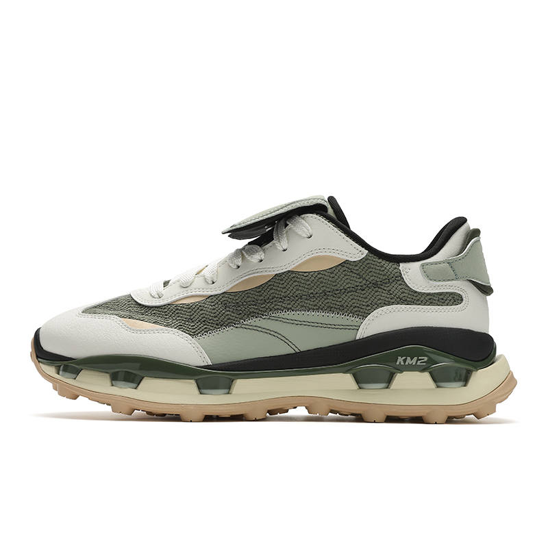 FILA KM2 Comfortable Abrasion Resistant Low top Casual Shoes Men's Gray Green