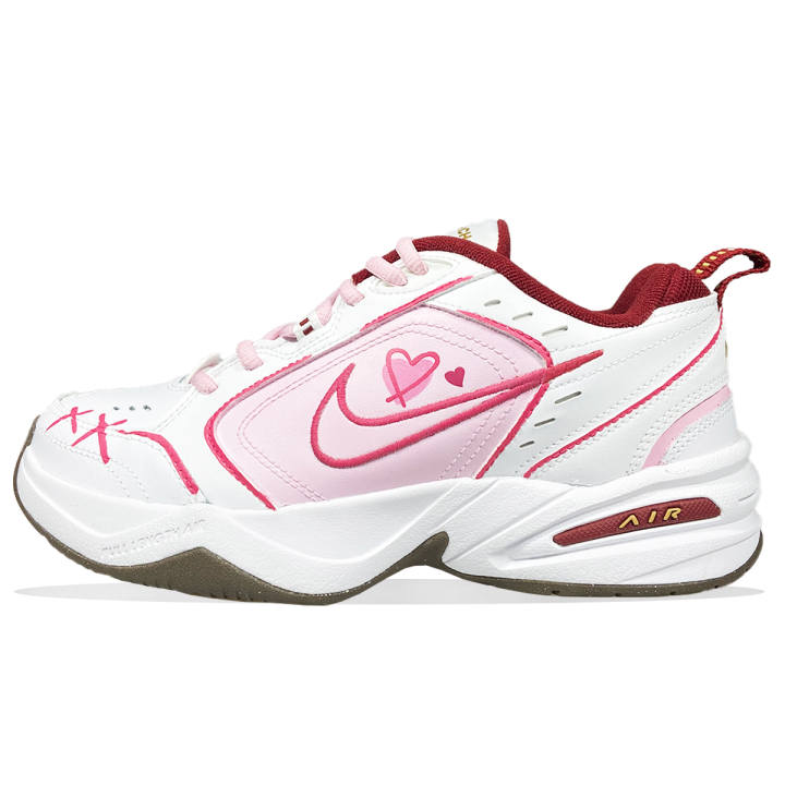 Nike Nike Air Monarch 4 Slip Resistant Abrasion Resistant Low top Casual Shoes Unisex Pink White