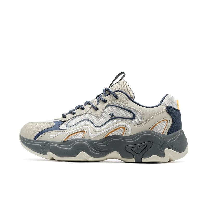 XTEP Nomadic Wear resistant And Lightweight Low top Casual Shoes Men's Gray White Blue