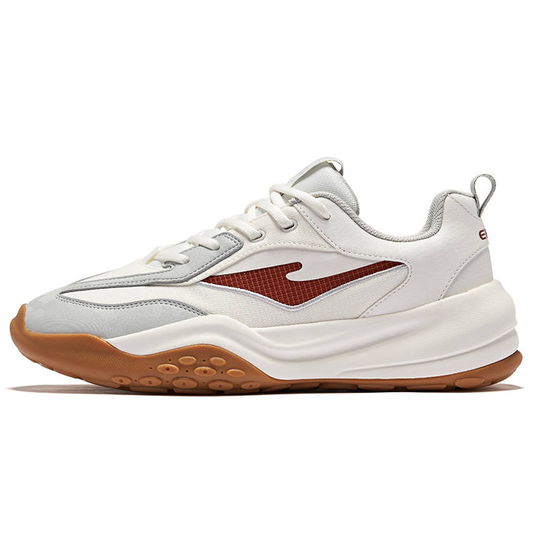 Erke Pudding Abrasion Resistant Lightweight Low top Casual Shoes Men's White Gray Red